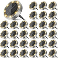 30 Pack Solar Ground Lights Outdoor, 8 LED Mini Flat Solar Disk Lights, IP65 Waterproof Anti-Rust Disc Light, Landscape Lighting for Garden Pathway Yard Walkway Driveway Lawn,Warm White