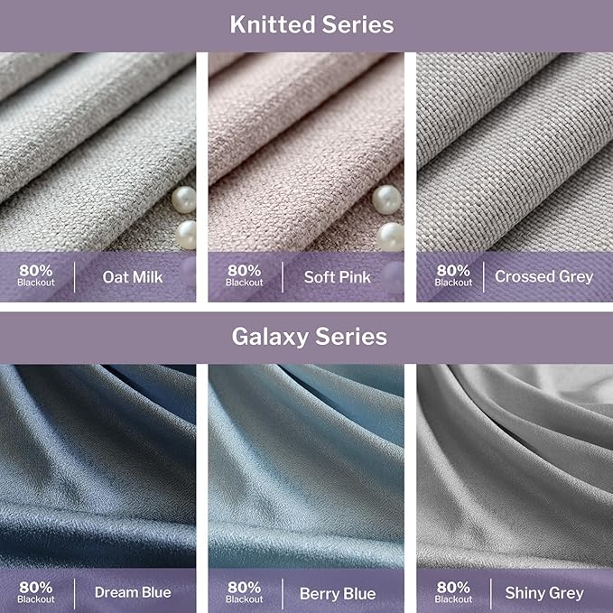 Graywind Custom Curtains Drapes for Sliding Door Room One-Way or Split Draw Curtain (Designed Series Fabric Samples)
