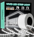 GZBtech AC 110-120V LED Strip Lighting 100FT/30M, 6000K Cool White IP65 Waterproof Outdoor Strip Lights, 60LEDs/M SMD2835 Cuttable & Connectable LED Rope Light for Indoor Outside Exterior, ETL Listed