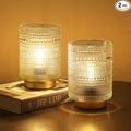 2 Pack Battery Operated Decorative Lamp with Timer for Bedside,Small Cordless Table Lamps with LED Warm Bulb for Shelf/Coffee Table/Entryway/ Bathroom or Kitchen Counter/ Dorm/Office Cubicle(Clear)