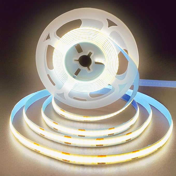 5V USB COB LED Strip Lights,6.56FT/2M,Natural White 4000K,320LEDs/M,8mm Width,Not Waterproof IP20,1M USB Cable,Flexible LED Tape Light for DIY Home Indoor Decoration