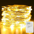 Fairy Lights Battery Operated 16.4Ft 50 LED Silver Copper Wire Twinkle Lights with 5 Lighting Modes for Christmas Bedroom Wedding Dorm Party Holiday Yard Decoration (Warm White)