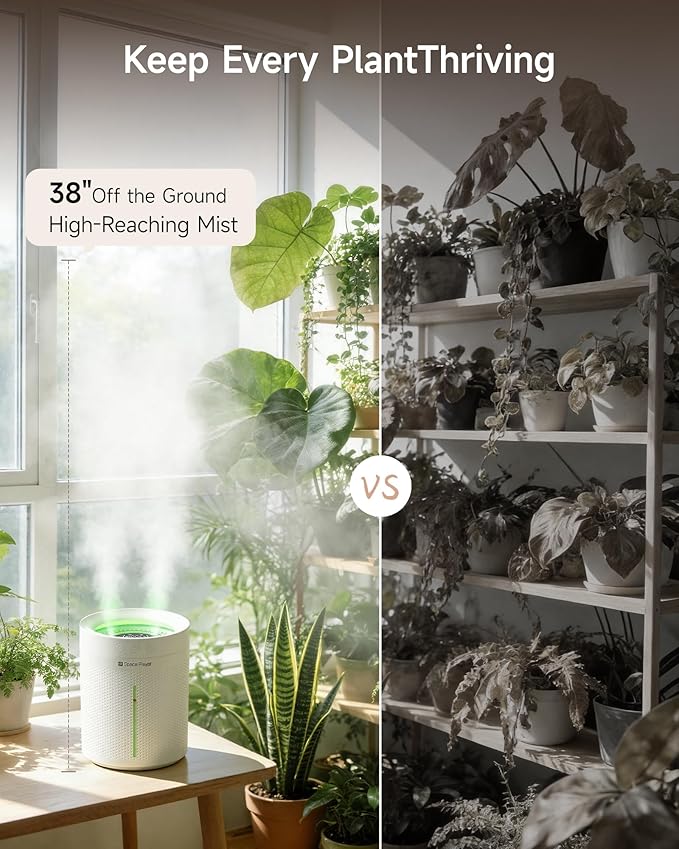 SP SpacePlayer Cordless Humidifier for Bedroom, 3L Top Fill Cool Mist Ultrasonic, 4000mAh Wireless Portable, Quiet 23dB, Auto Shut-Off, Timer, BPA Free, Easy Clean, for Baby Nursery Plants Home Office