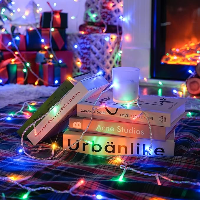 JMEXSUSS 150 LED Christmas Lights Indoor Outdoor Waterproof, 59 ft Connectable Christmas Tree Lights Plug in, 8 Modes Multicolor String Lights for Bedroom Tree Fence Patio Party Christmas Decorations