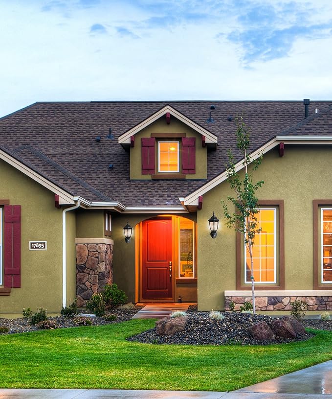 FUDESY Outdoor Wall Light Dusk to Dawn, Porch Sensor Light Black Plastic Anti-Corrosion with LED Edison Filament Bulb, Exterior Mount Lantern for House, Garage (1-Pack), FDS2542PS-B