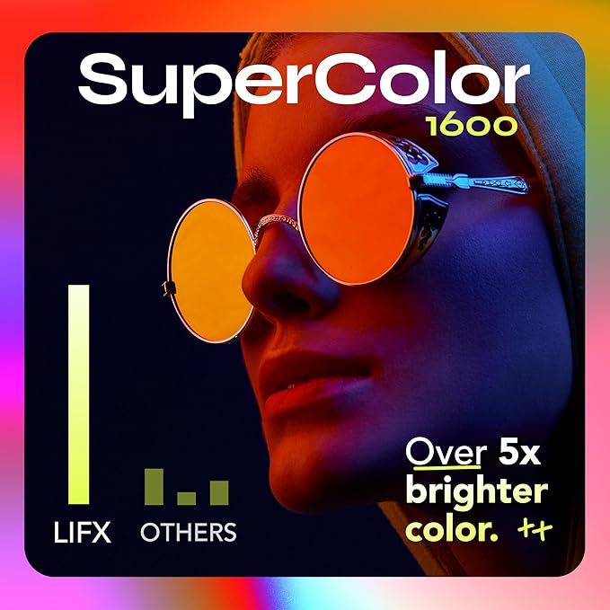 LIFX Color A21 Smart LED Light Bulb, 1600 Lumens Brightness, Wi-Fi RGBW Dimmable Bulb with Millions of Colors & Tunable White (Cool to Warm), Works with Alexa, Google & Apple HomeKit, LFXA211600RGBW