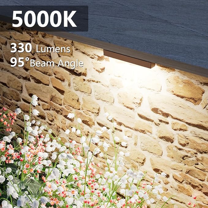VOLISUN 8 Pack 7 Inch Retaining Wall Lights, Waterproof LED Hardscape Lighting, Cuttable Low Voltage Landscape Lighting, 12V Paver Lights, 3W Outdoor Step Lights, 5000K Daylight, ETL