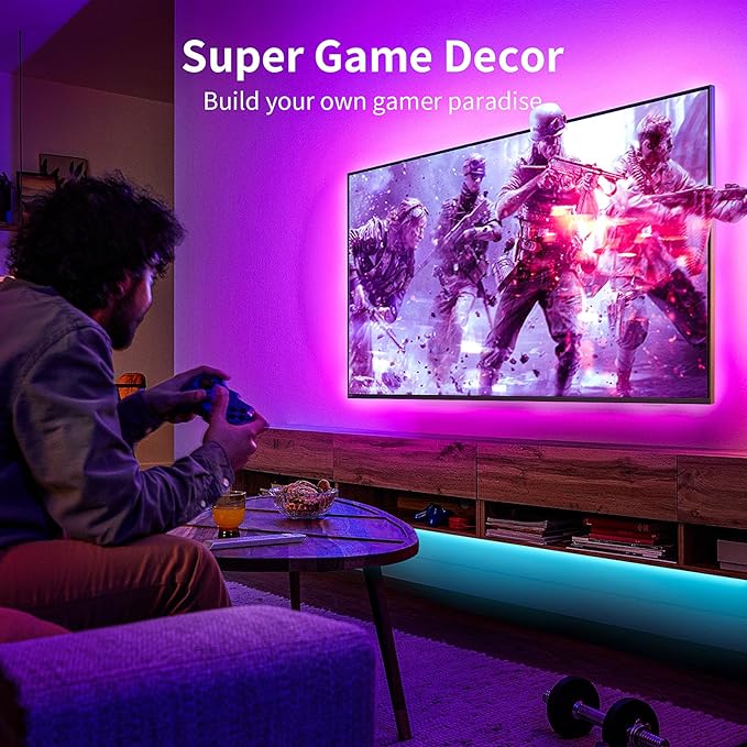 KSIPZE LED Lights for TV, 13ft TV led Backlight for 32-65Inch TVs RGB TV Backlight Behind Music Sync Smart APP & Button Control TV LED Strip Lights USB Powered for Bedroom/Gaming