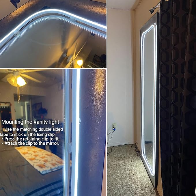 Vanity Lights for Mirror, Hollywood Style Makeup Lights with Dimmer and Power Supply, Waterproof, 16.ft/5M 600 White LEDs Makeup Vanity for Bathroom (Mirror Not Included)