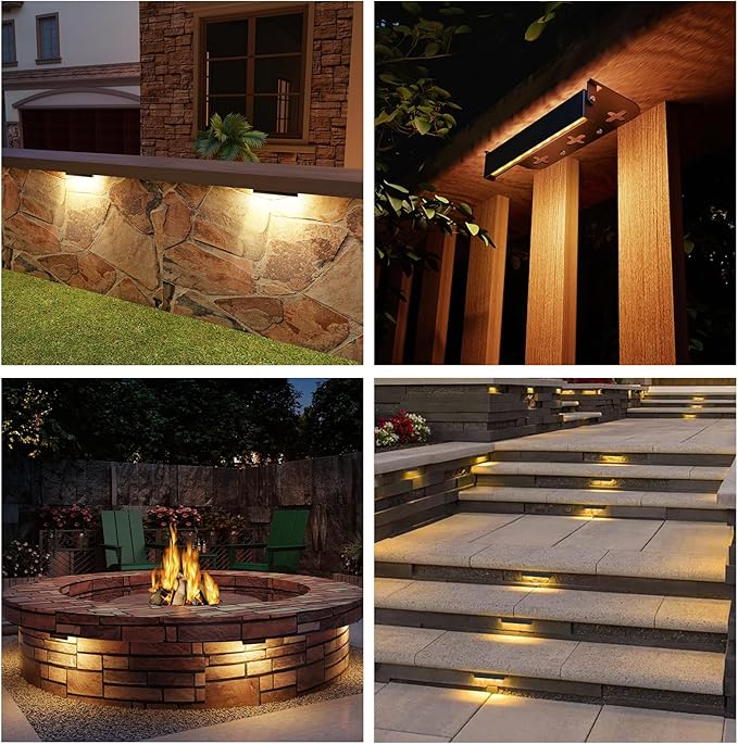 4 Pack 7 Inch Retaining Wall Lights, 5W LED Hardscape Lighting 12V AC/DC Low Voltage Step Lights Outdoor, 2700K Soft White IP65 Waterproof Landscape Lighting for Patio Walls Stairs