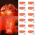 12Pack Fairy Lights Battery Operated, 7ft 20 LED 3 Modes Speed Twinkle Mini String Lights Waterproof Silver Wire Firefly Starry Lights for Mason Jars Wedding Party Christmas Decorations