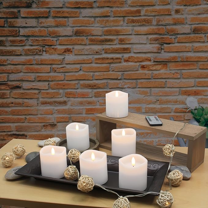 Stonebriar 3 Count White Real Wax 3x3 Flameless LED Pillar Candles with Remote and Timer
