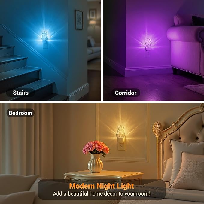JandCase Castle Kids Night Light, 10 Color Changing, Dusk to Dawn Sensor, Acrylic RGB Nightlight for Kids Girls Bedroom, Gifts for Girls