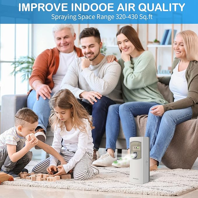 SVAVO Automatic Air Freshener Dispenser - Wall Mounted/Free Standing Auto Aerosol Spray Dispenser Programmable Fragrance Dispenser for Indoor-Bedroom, Hotel, Office, Commercial Place, Grey