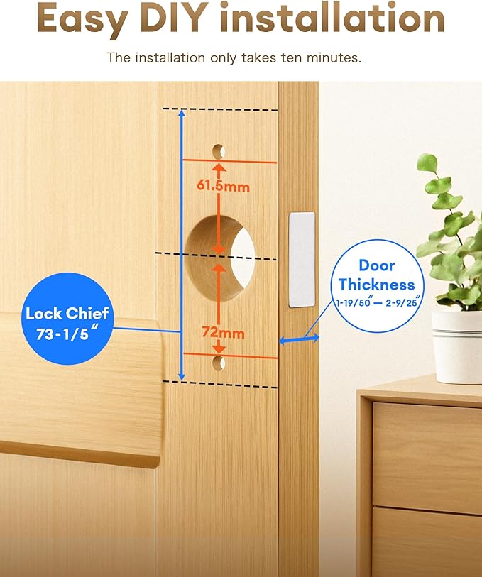 NGTeco Smart Door Lock with Lever Handle, Wi-Fi Keyless Entry Fingerprint Deadbolt, App Control & Touchscreen Keypad for Front Door