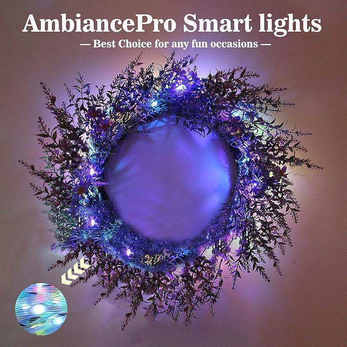 65.6ft Smart RGB LED Strip Lights (2×32.8ft) – App & Remote Control, Music Sync Color Changing Lights for Bedroom & Tent