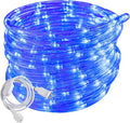 50ft Blue Rope Lights, Connectable for Indoor & Outdoor,110V Transparent Flexible Tube Lights,Waterproof LED Rope Lighting For Outside, Deck, Patio, Pool, Camping, Bedroom Decor Landscape Lighting