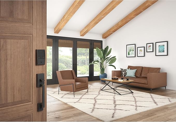 Schlage Encode Smart Wi-Fi Deadbolt Lock with Touchscreen Keypad, Keyless Front Door Entry, App Control, Alexa, Google Home and Airbnb Compatible, Aged Bronze, BE489WB CEN 716
