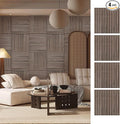 Wood Slat Wall Panel - 4 PCS Walnut Wood Panels for Wall, Natural Wood Veneer Acoustic Slat Wood Wall Panels - Wood Slats for Wall Soundproof Wood Panels 23.6" W x 23.6" L
