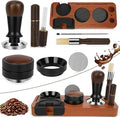 8 PCS Espresso Accessories Kit, 54mm Espresso Tamper Kit Coffee Tamper Set with Coffee Distributor, Espresso Tamping Station, Espresso WDT Stirrer, Puck Screen,Dosing Funnel