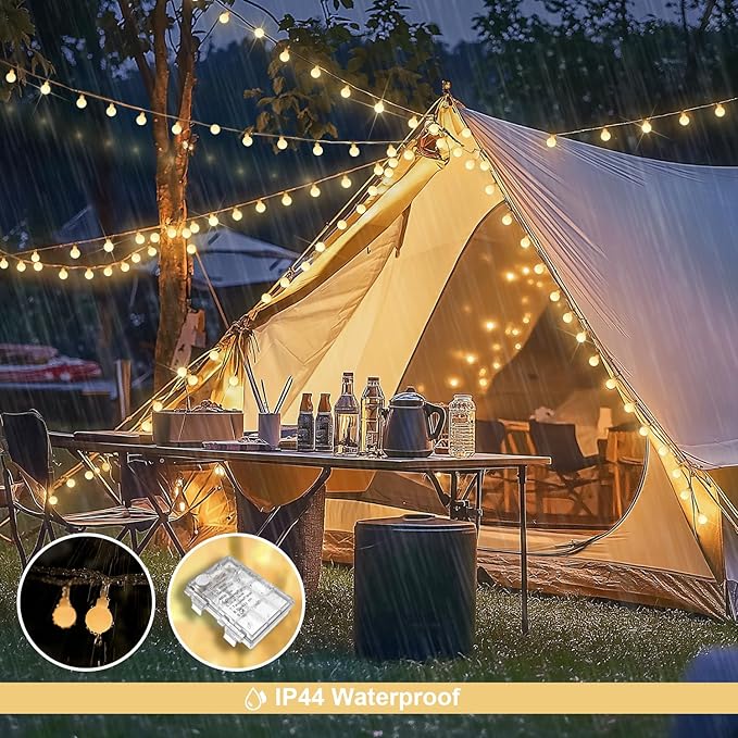 JMEXSUSS Globe Battery Operated Christmas Lights Indoor, 100 LED Battery Powered String Lights Outdoor Waterproof, 33ft Christmas String Light with Remote Timer for Bedroom Camping Decor, Warm White