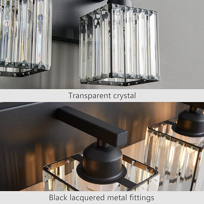 19.5" KnurledBrassWallSconcesSetof2,BronzeBathroomVanityLightFixtureswithWaterRipplesGlassTube,ModernLampforBedroom,LivingRoom,Hallway,Staise,Mirror,Kitchen