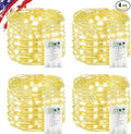 4 Pack Cuttable Fairy Lights Battery Operated, Waterproof 20FT 60LED Twinkle Lights with Timer Indoor Outdoor, Fairy Battery String Light for Bedroom, Classroom, Wedding, Christmas Décor(Warm White)