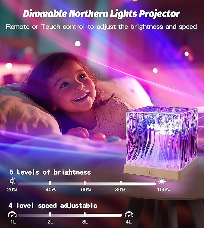 Galaxy Projector for Bedroom with Northern Lights Effect - 16 Color Changing Dimmable Mood Light with Dynamic Ripple, Remote Control, Night Light Projector for Kids Teens Adults Room Decor Gift
