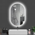 Oval LED Bathroom Mirror, 24"x 40" Frameless LED Mirror with Front Light and Backlit, Anti-Fog, Dimmable Modern Wall Mounted Lighted Mirror，Pill-Shaped Smart Mirror Bathroom