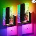 DORESshop LED Night Lights Plug into Wall [2 Packs], Decorative Night Light with Dusk-to-Dawn Sensor, RGB Color-Changing Nightlights with Slide Button, Nightlights for Kids, Bathroom, Hallway, Bedroom