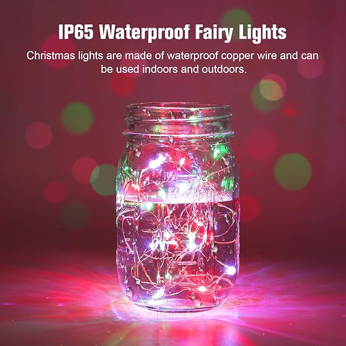 YJFWAL 12 Pack 10ft 30LED Timer Fairy Lights AAA Battery Powered, Starry String Lights with 8 Modes Remote Waterproof Twinkle Lights for DIY, Bedroom, Wedding, Party, Patio, Christmas Decor (Colorful)