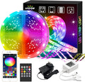 LED Strip Lights 100ft, Bluetooth and APP Control, Multicolor RGB Light Strips, Music Sync Color Changing for Bedroom Indoor
