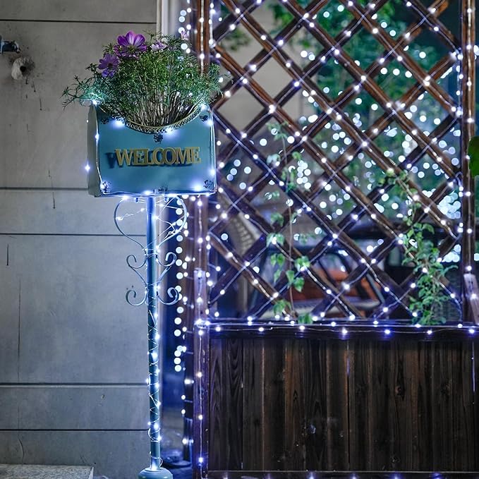 JMEXSUSS 200 LED White Fairy Lights Plug in, 66 ft Christmas Light Outdoor Waterproof with 8 Modes, Twinkle Lights for Christmas Tree Decor Decor