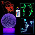 4 Patterns Basketball Night Light,3D Hologram Illusion Basketball Lamp,Dimmable Remote Control/Smart Touch,16 Colors Changing Light,Room Decor Bedside Desk Lamp,Basketball Gift for Boys (style 8)