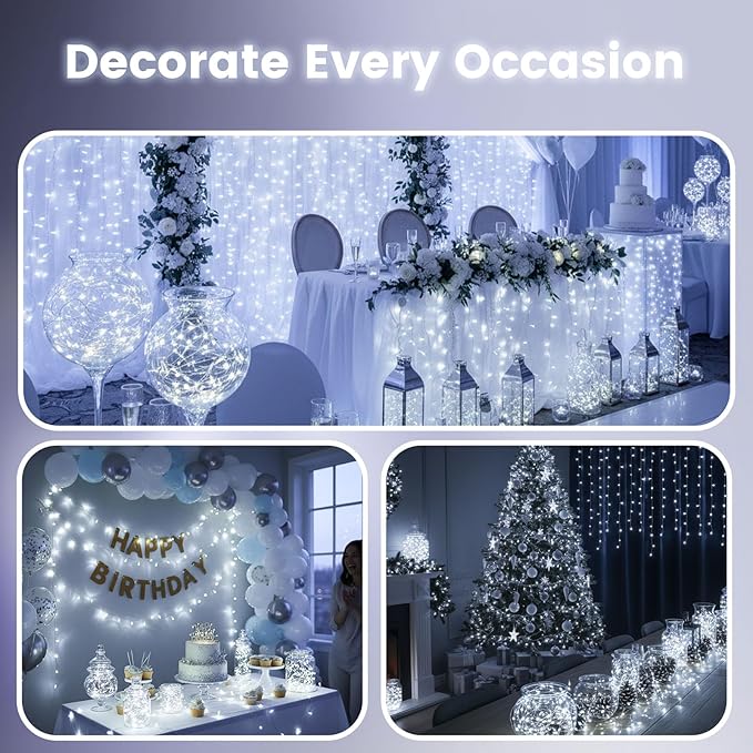 DomeStar 30 Pack Fairy Lights Battery Operated, 7Ft 20 LED Waterproof String Lights Wire Firefly Starry Moon Light for DIY Mason Jars Party Centerpiece Table Valentine's Day Decorations Tree Ornament