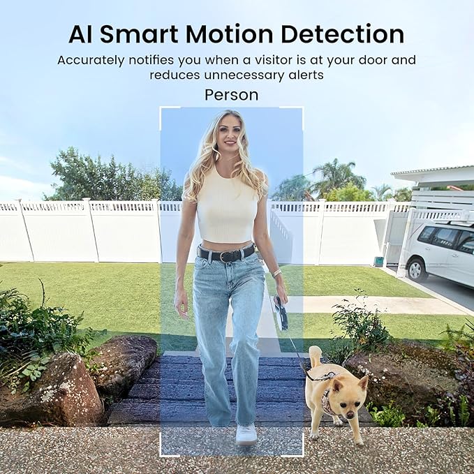 aosu Doorbell Camera Wireless- Head-to-Toe View, 2.4GHz WiFi Video Doorbell with Chime, Support Local Storage,Smart Human Detection, Works with Alexa &Google Assistant