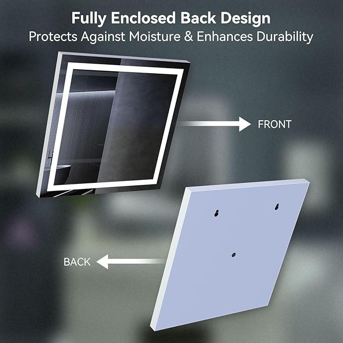 32x24 inch Wall Mounted LED Bathroom Mirror with 3000K-6000K Dimmable, Anti-Fog, Lighted Bathroom Mirror with Smart Touch Button, Memory Function(Horizontal/Vertical)