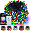 400LED Smart 4th of July String Lights App Controlled, 142FT Waterproof Red White and Blue Lights, Patriotic RGB Color Changing Twinkle Light with Remote & Timer Indoor Outdoor for Memorial Day Decor