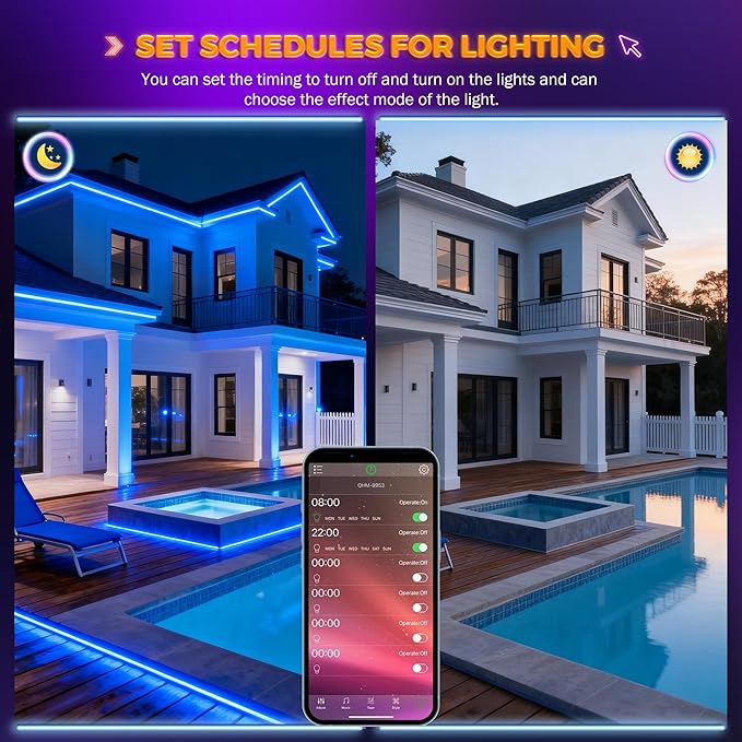 BEAMNOVA 80FT RGB LED Storefront Lights for Business, Strip Light Kit, Parallel Controller + 2 Power Injection Cables, Single Plug Design, 120W, IP65 Waterproof Window Lights with Remote & App Control