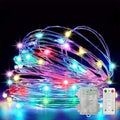 LAMPHOME 100 LED 33FT Multicolor Easter Fairy Lights Battery Operated with Remote, Colorful Mini Starry String Lights Multi Functions & Timer,Twinkle for Home Bedroom Wedding DIY Centerpiece Decor