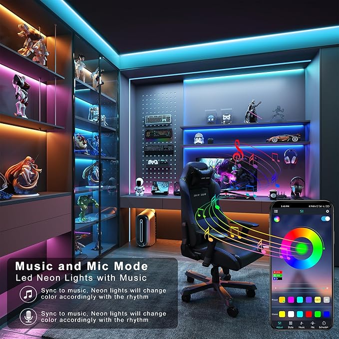 Led Lights for Bedroom 100 ft (2 Rolls), 720Leds Super Bright RGB Led Strip Lights with 60 Keys Remote and App Control, Music Sync Color Changing Lights for Room, Party, Home Decor