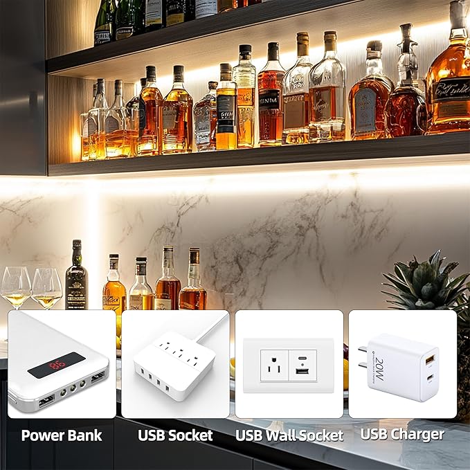 USB led Strip Light 5V,1.64ft CCT Tunable Strip Lights with Self Adhesive,Dimmable Strips 2800K-6500K for 3D Printer External Lighting,Cabine,Mirror,TV,Table Lighting,Home DIY