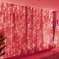 HXWEIYE 300LED Fairy Curtain Lights, 9.8x9.8Ft USB Plug-in 8 Modes Christmas String Hanging Lights with Remote for Bedroom Backdrop Wedding Indoor Wall Decor, Red, Standard – 1 Pack