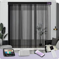 Graywind Motorized Vertical Blinds Compatible with Alexa Google Privacy Reversible Blackout Smart Vertical Blind Remote Control Track Slats Set for Home Office (Matt Black)