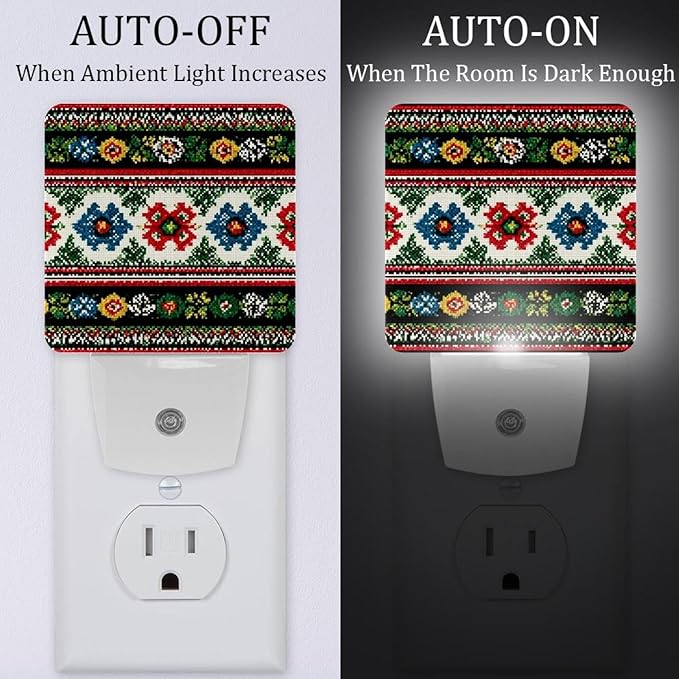 Plug in Night Light, Traditional (2) LED Night Lights with Dusk to Dawn Sensor, Mini Light for Nursery Kids Room Hallway Kitchen, 2 Pack