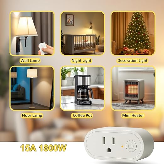 LoraTap Remote Control Outlet, On Off Light Switch with Wall Plate - Wireless Control 2 Plugs from 100ft, No WiFi Needed, Ideal for Lamps, Fans, Small Appliances(1 Remote + 2 Outlets)