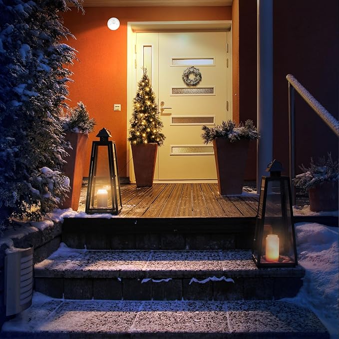 Motion Sensor Outdoor Lights - Outdoor Motion Sensor Light Battery Operated Wireless Spotlight Motion Detector Security Light Auto On Off for Sheltered Porch Stair Hallway Garage Wall Shed (4 Pack)
