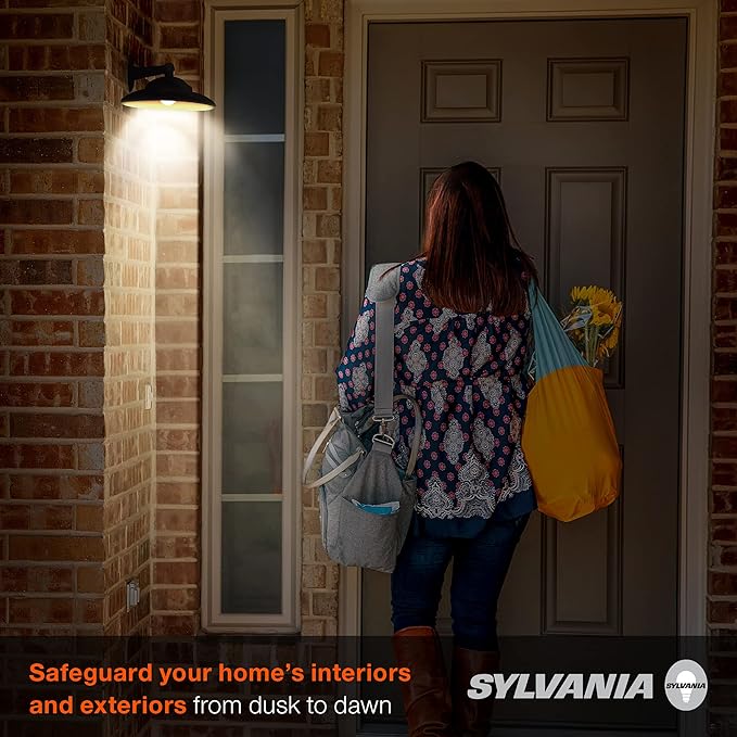 Sylvania Dusk to Dawn A19 LED Light Bulb with Auto On/Off Light Sensor, 60W=9W, 800 Lumens, 5000K, Daylight - 1 Pack (41289)