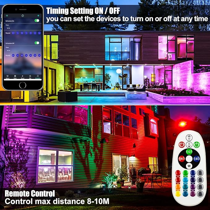 2 Pack 50W RGB Wall Washer Light, Indmird Stage Wash Light Bar, RGB Light Bar, Warm 3000K & 16 Million Colors&Timing& Music Sync, for Commercial Lighting, Birthday Party, Garden Lighting, Wall Display