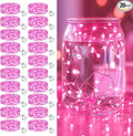 20 Pack Fairy Lights Battery Operated - 7ft 20 Led Twinkle Lights 3 Modes, Bulk Mini String Lights Waterproof for Mason Jars Vases DIY Party Wedding Decoration Christmas - Pink